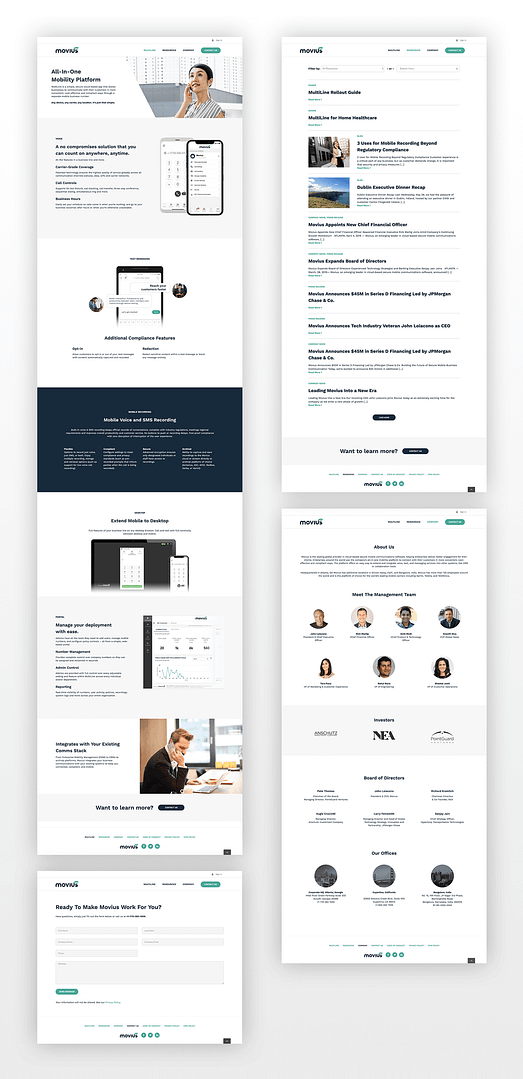 Movius Website Pages